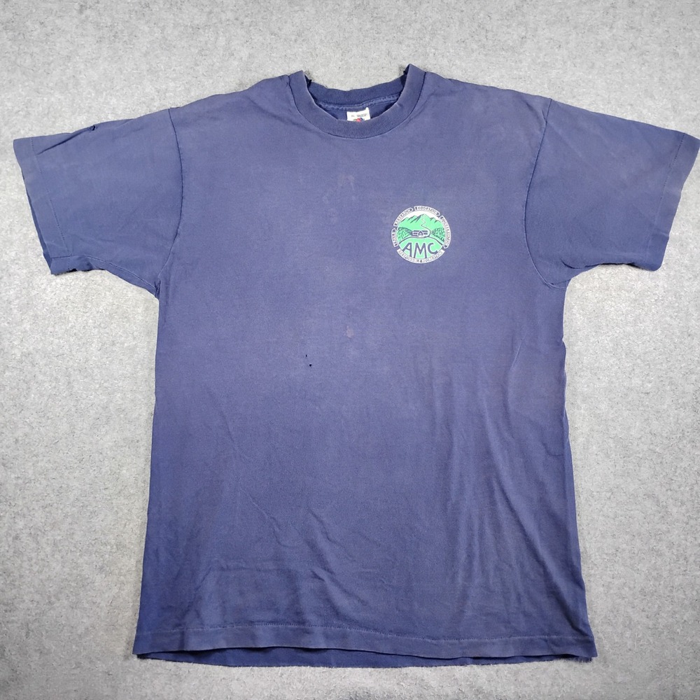 Vintage 80s Fruit of the Loom Appalachian Mountain Club Shirt Mens XL Blue USA